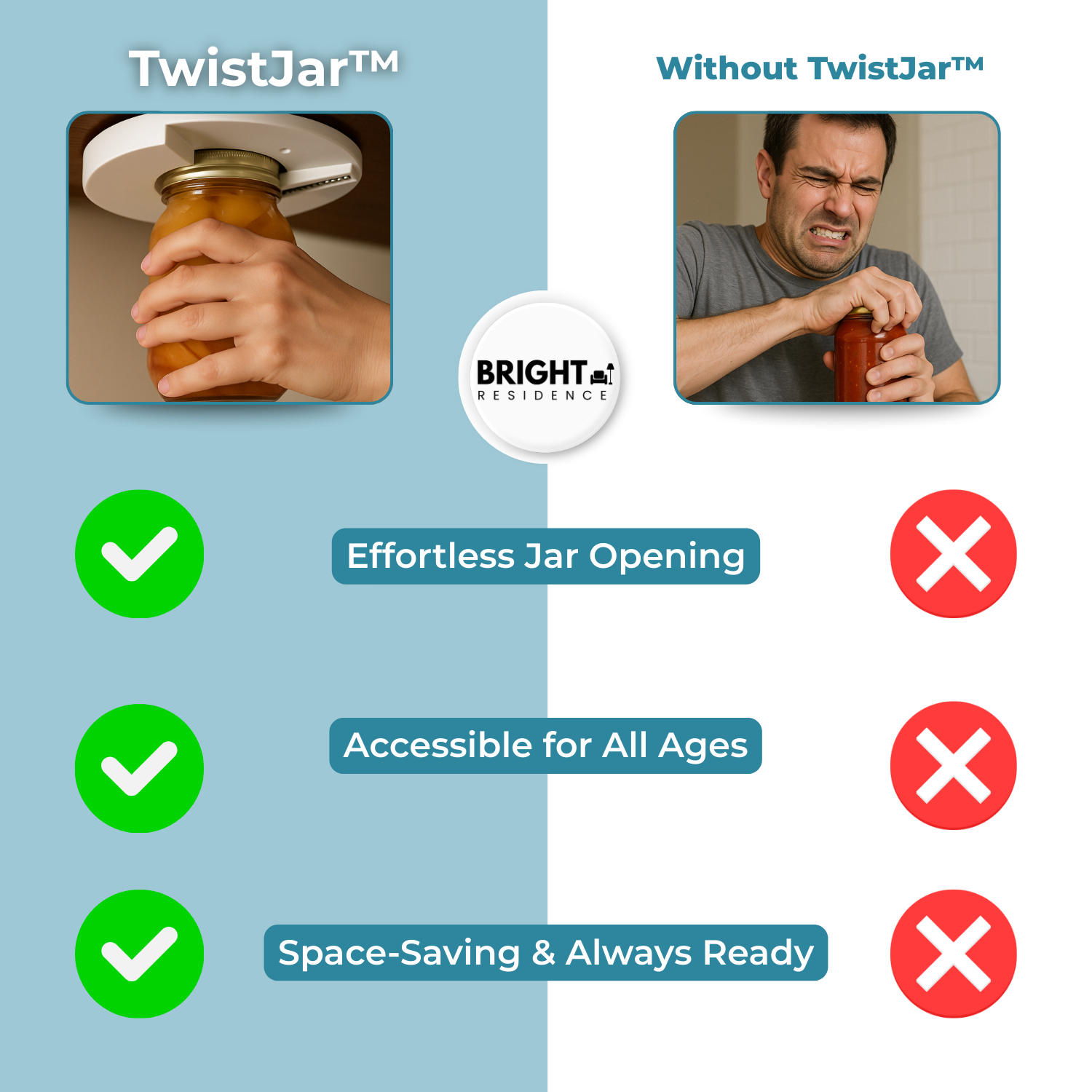 TwistJar™ - Opener for under-counter use