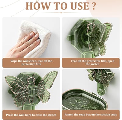 ButterFloat - Stylish butterfly soap dish for bathroom & kitchen
