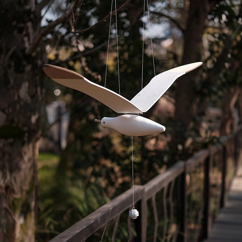 SkyGull™ - Hand-carved seagull with fluttering wings