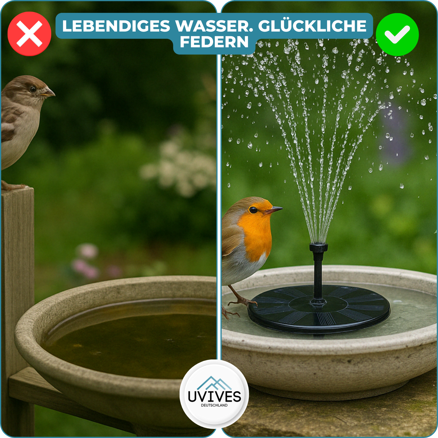 AquaBloom™ - Solar fountain for peace & elegance in the garden