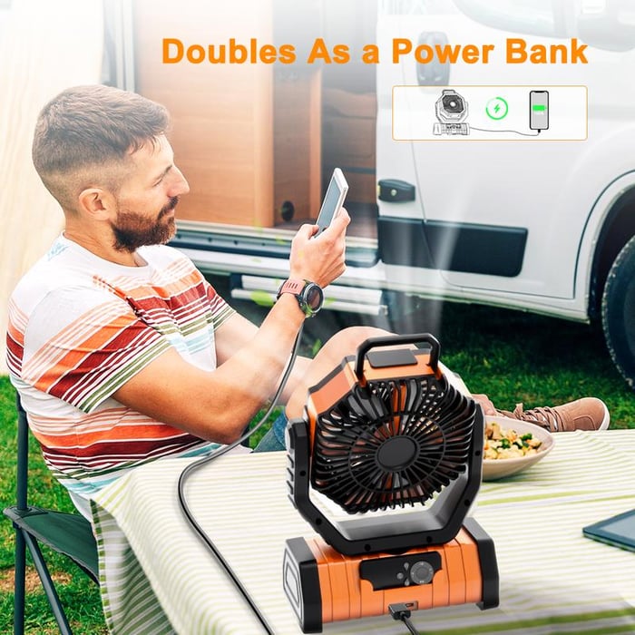 BreezeCamp – The Ultimate 3-in-1 Fan, Light & Power Bank for Outdoor Adventures