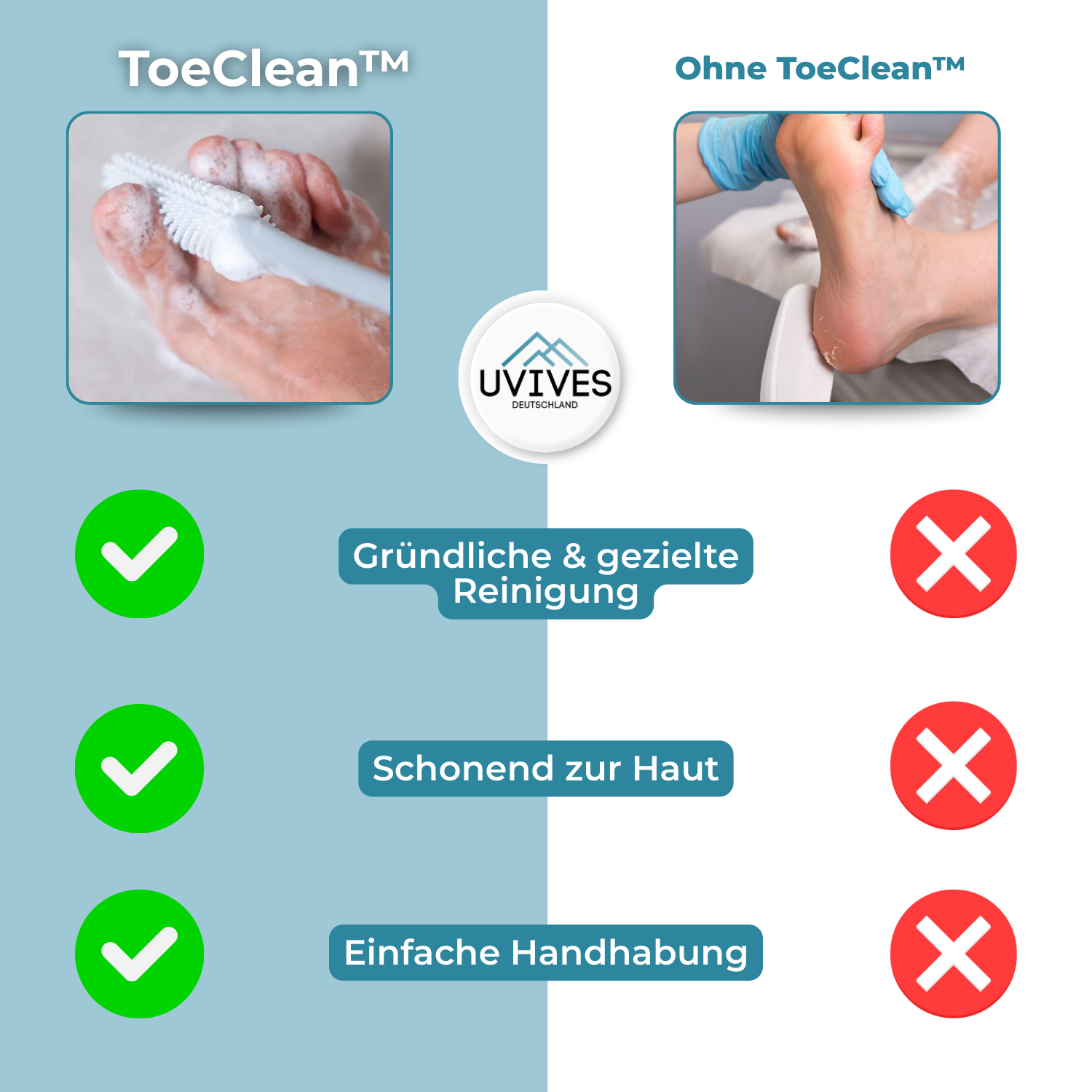 ToeClean - Gentle & effective cleaning between the toes