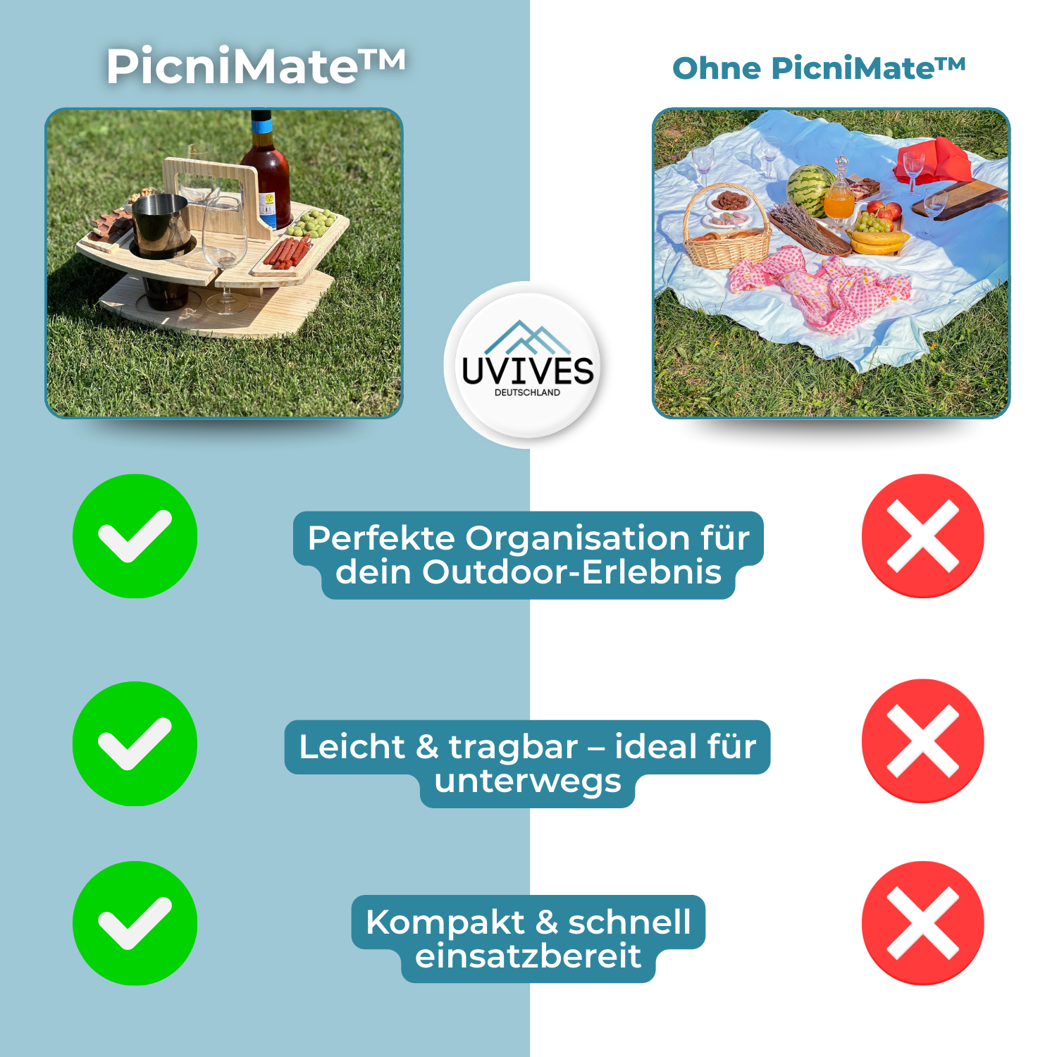 PicniMate - your stylish wine table for on the go