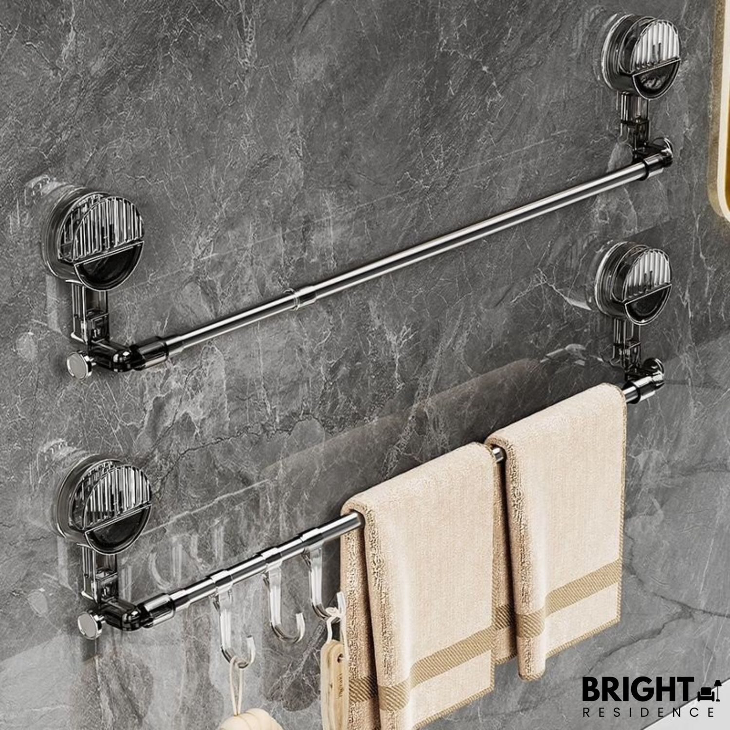 HangRack™ - Adjustable stainless steel towel rack with suction cups