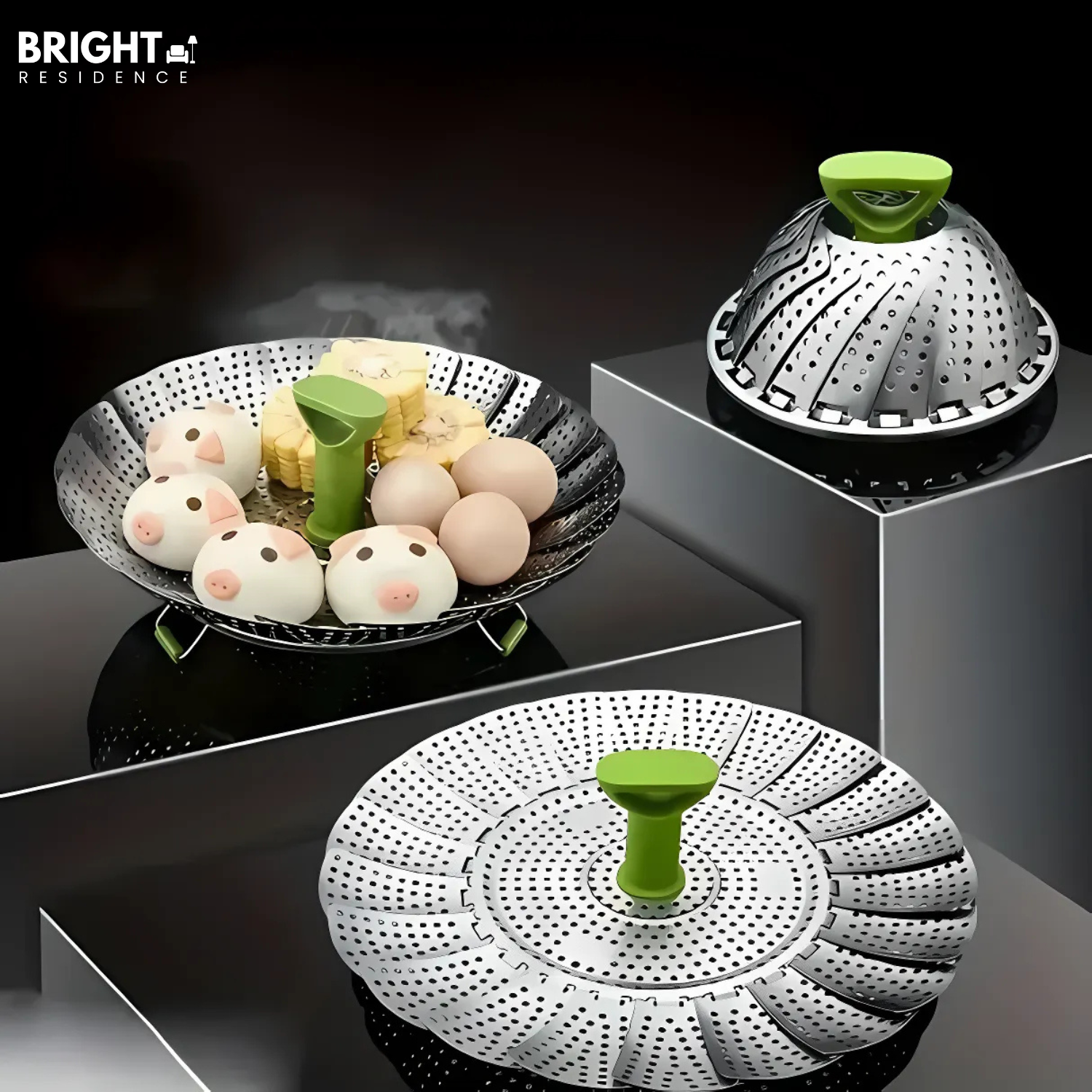 SteamEase™ - Foldable stainless steel steamer insert