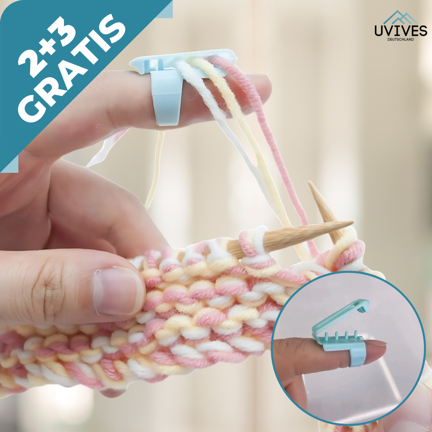 2+3 FREE | EasyThread – The Ultimate Yarn Guide Ring for Tangle-Free Knitting