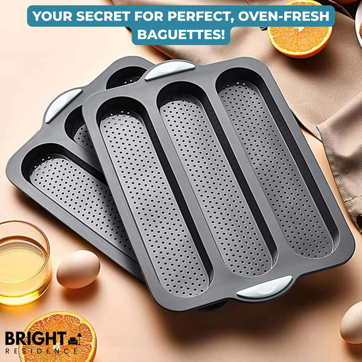 CrustyBake™ - Non-stick baguette baking mold silicone