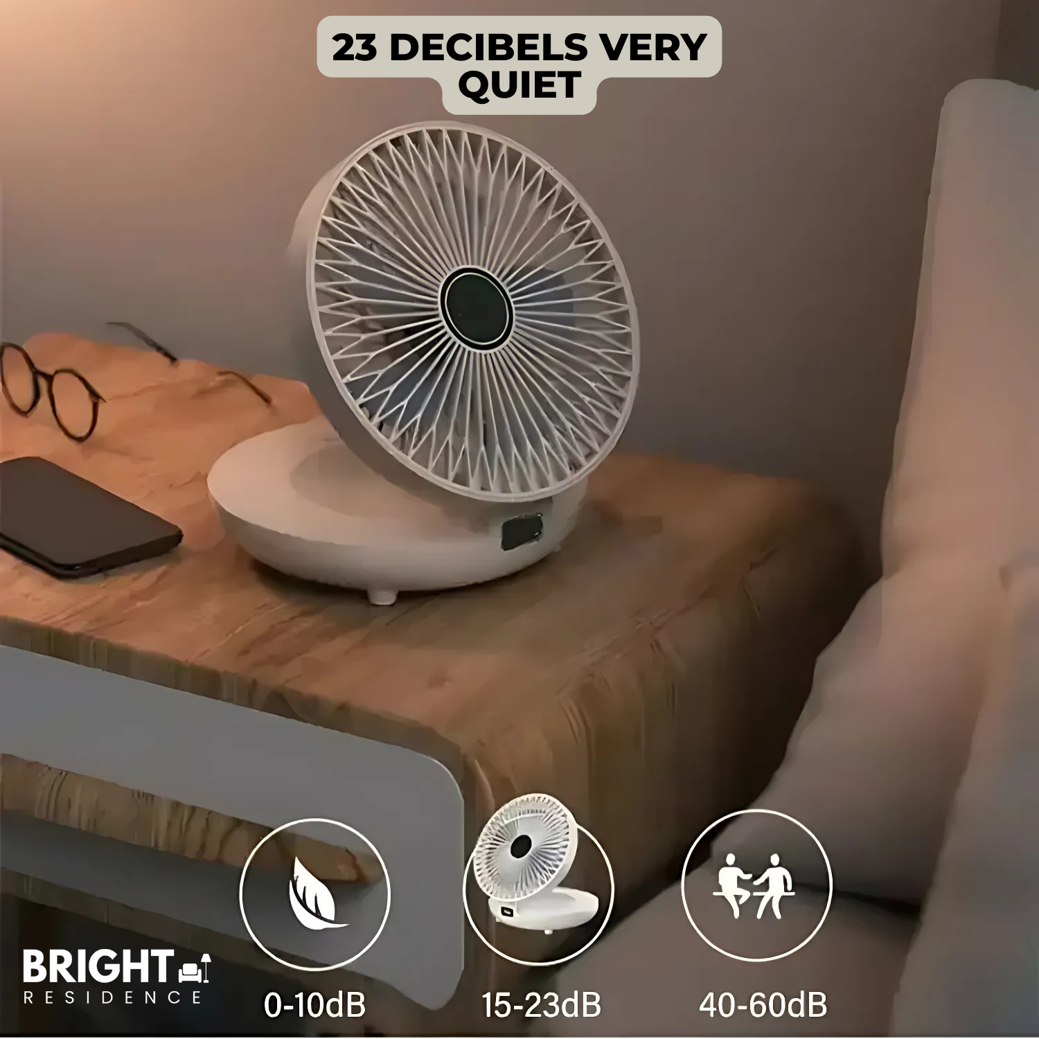 AirSwing - Foldable & Hanging Table Fan with USB & Night Light
