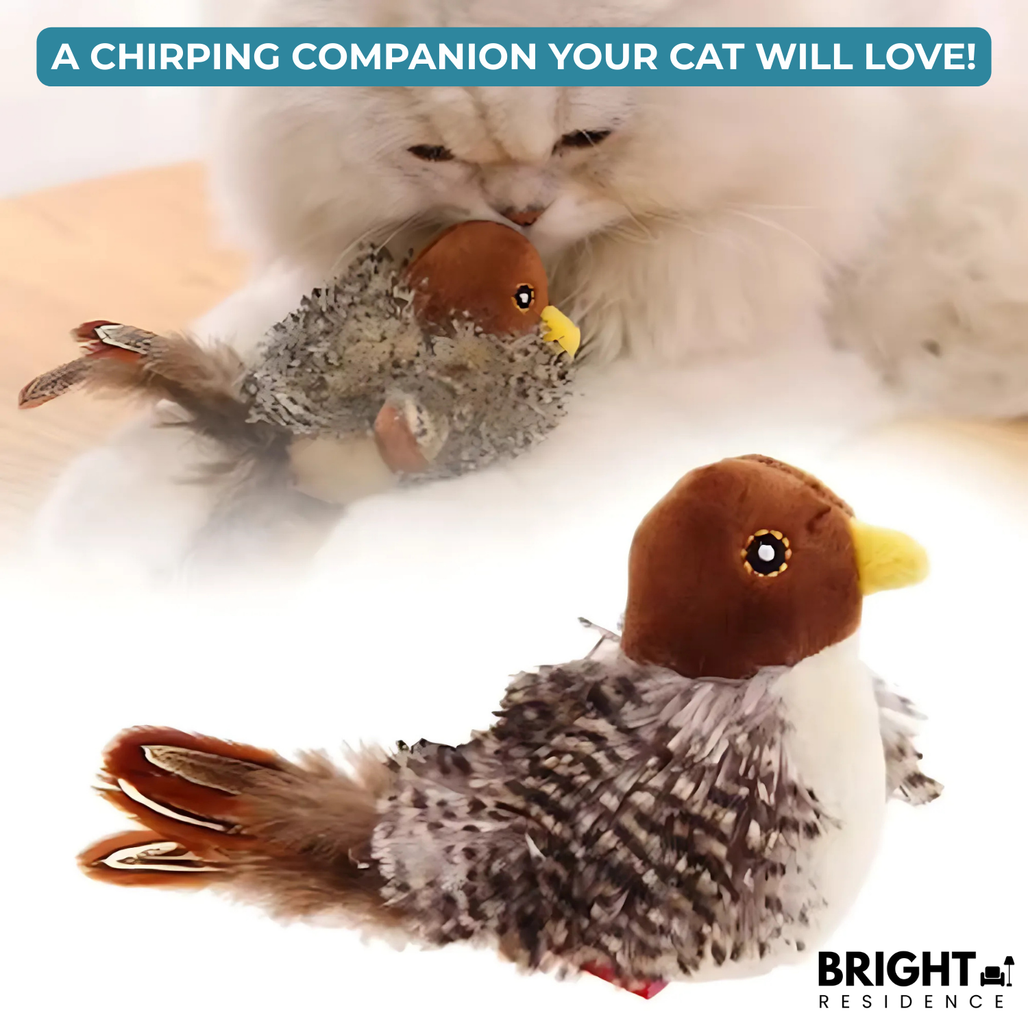 PurrTweet™ - Interactive chirping bird toy for cats