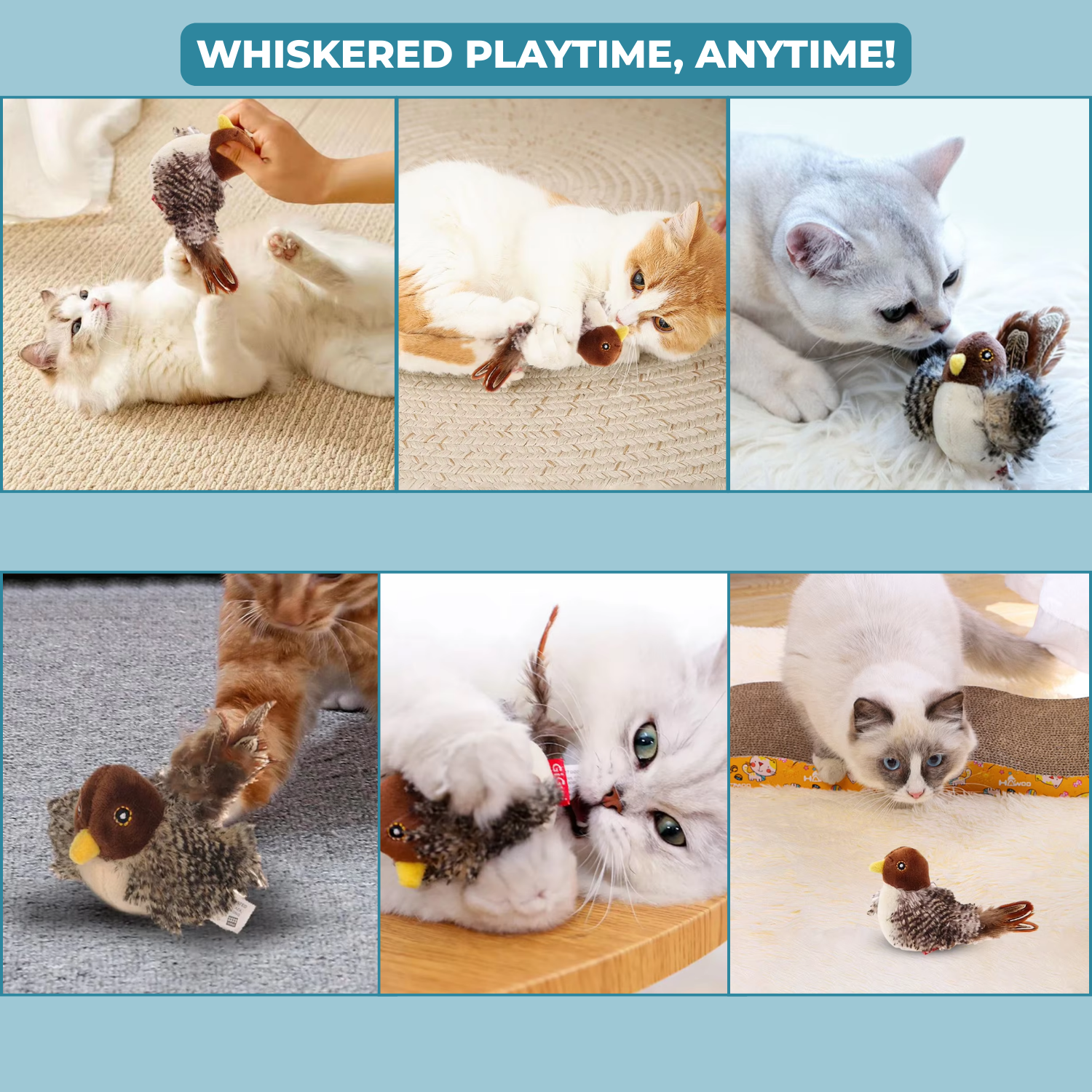 PurrTweet™ - Interactive chirping bird toy for cats