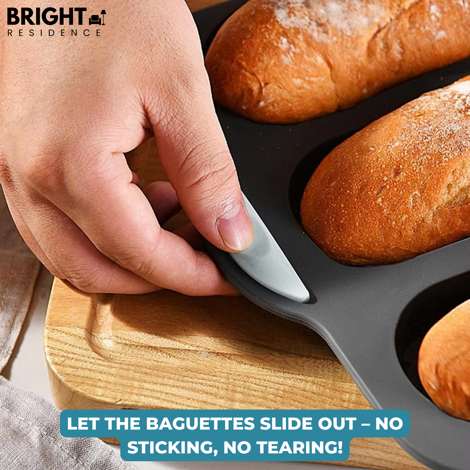 CrustyBake™ - Non-stick baguette baking mold silicone