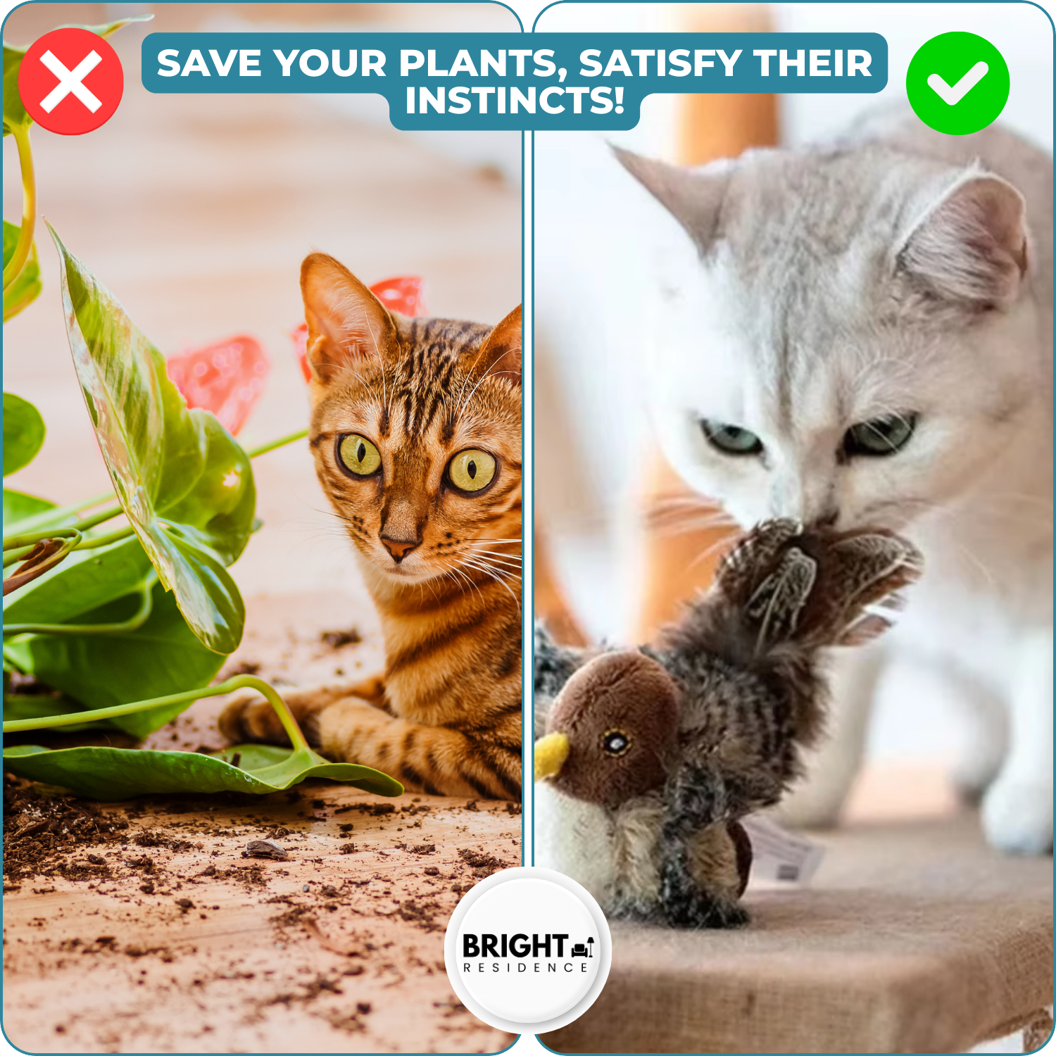 PurrTweet™ - Interactive chirping bird toy for cats