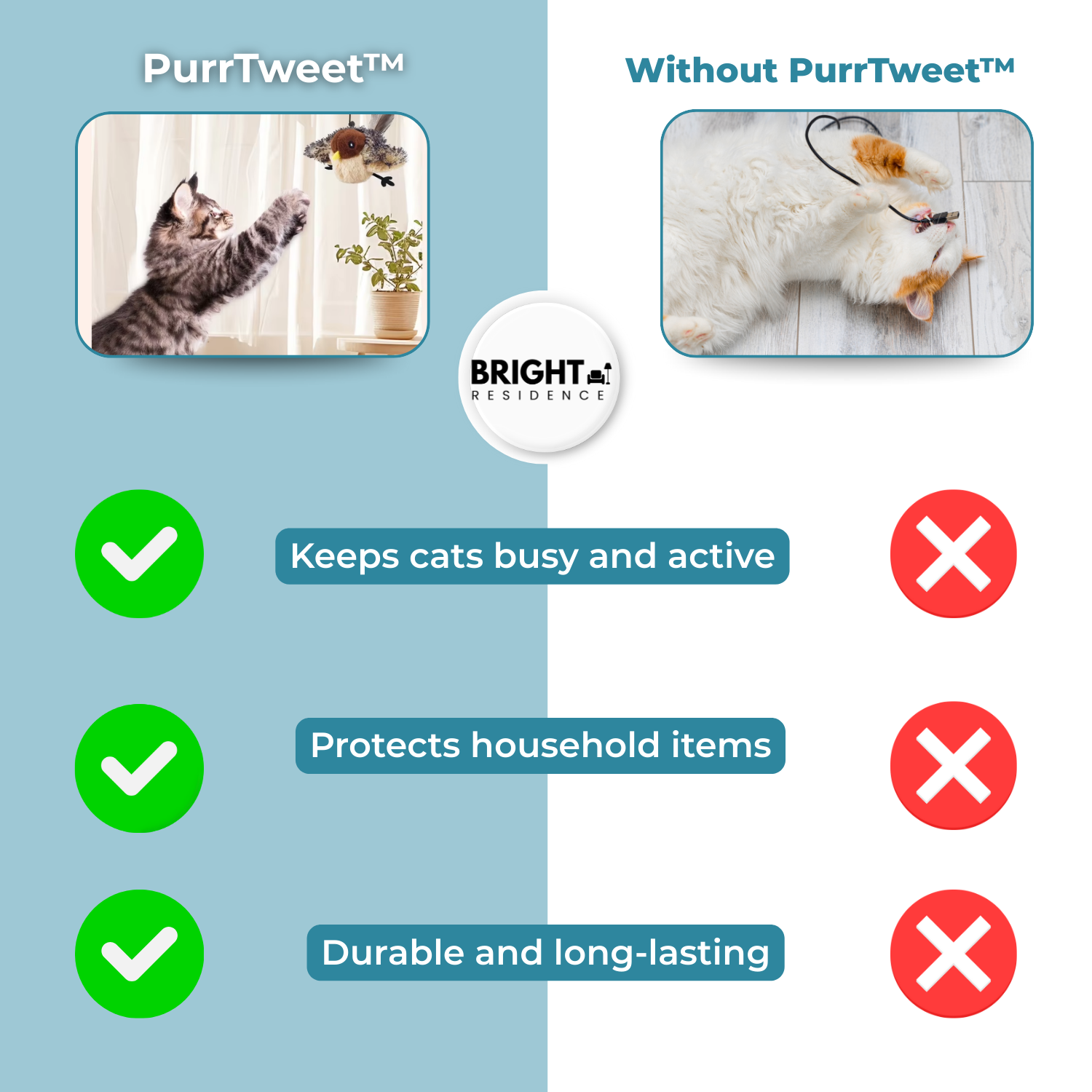 PurrTweet™ - Interactive chirping bird toy for cats