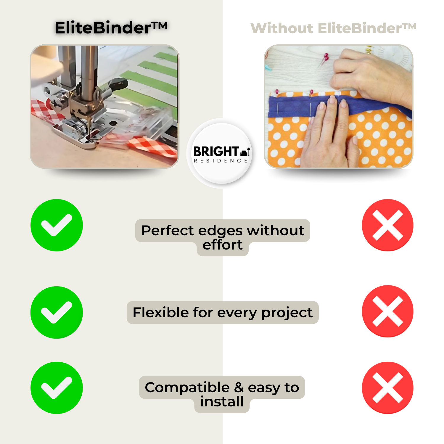 EliteBinder™ - Adjustable bias binding foot