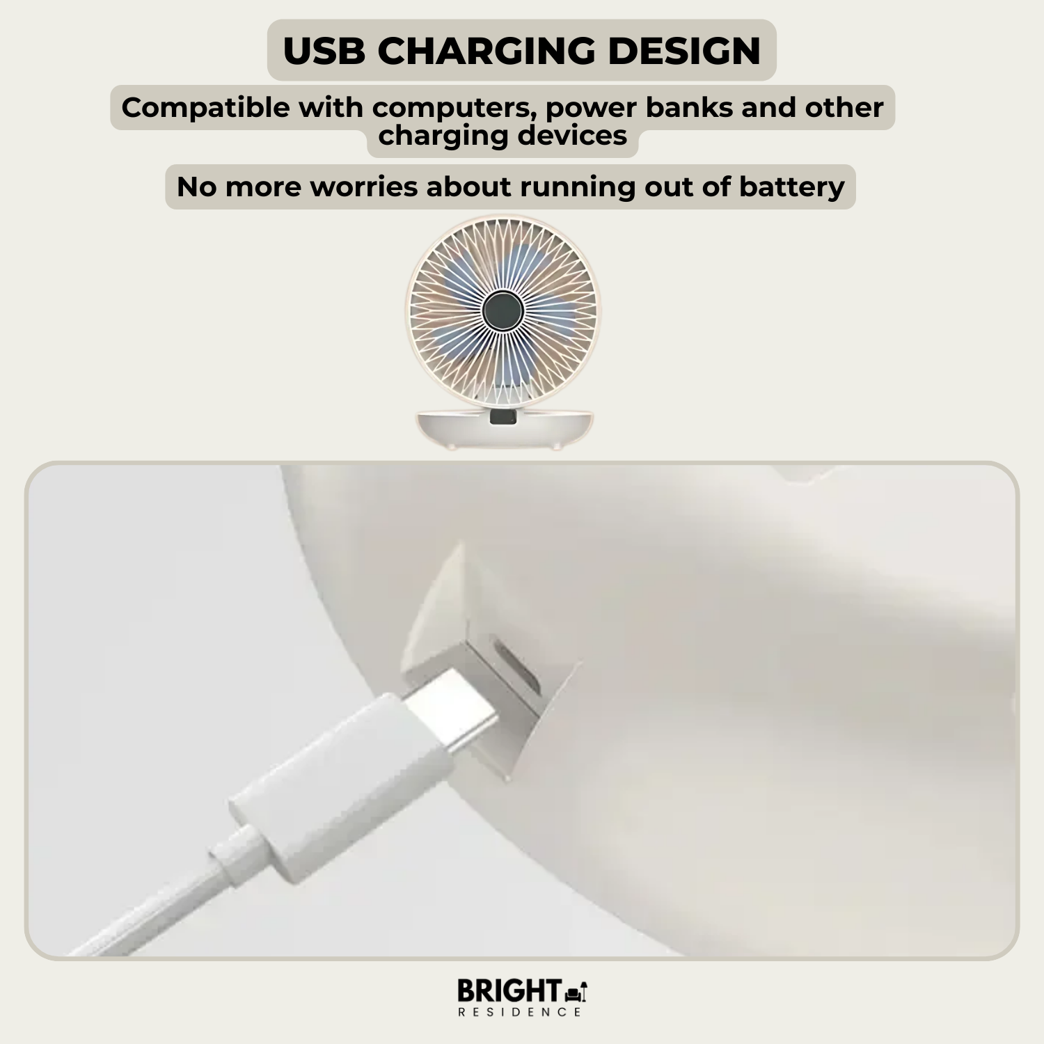 AirSwing - Foldable & Hanging Table Fan with USB & Night Light