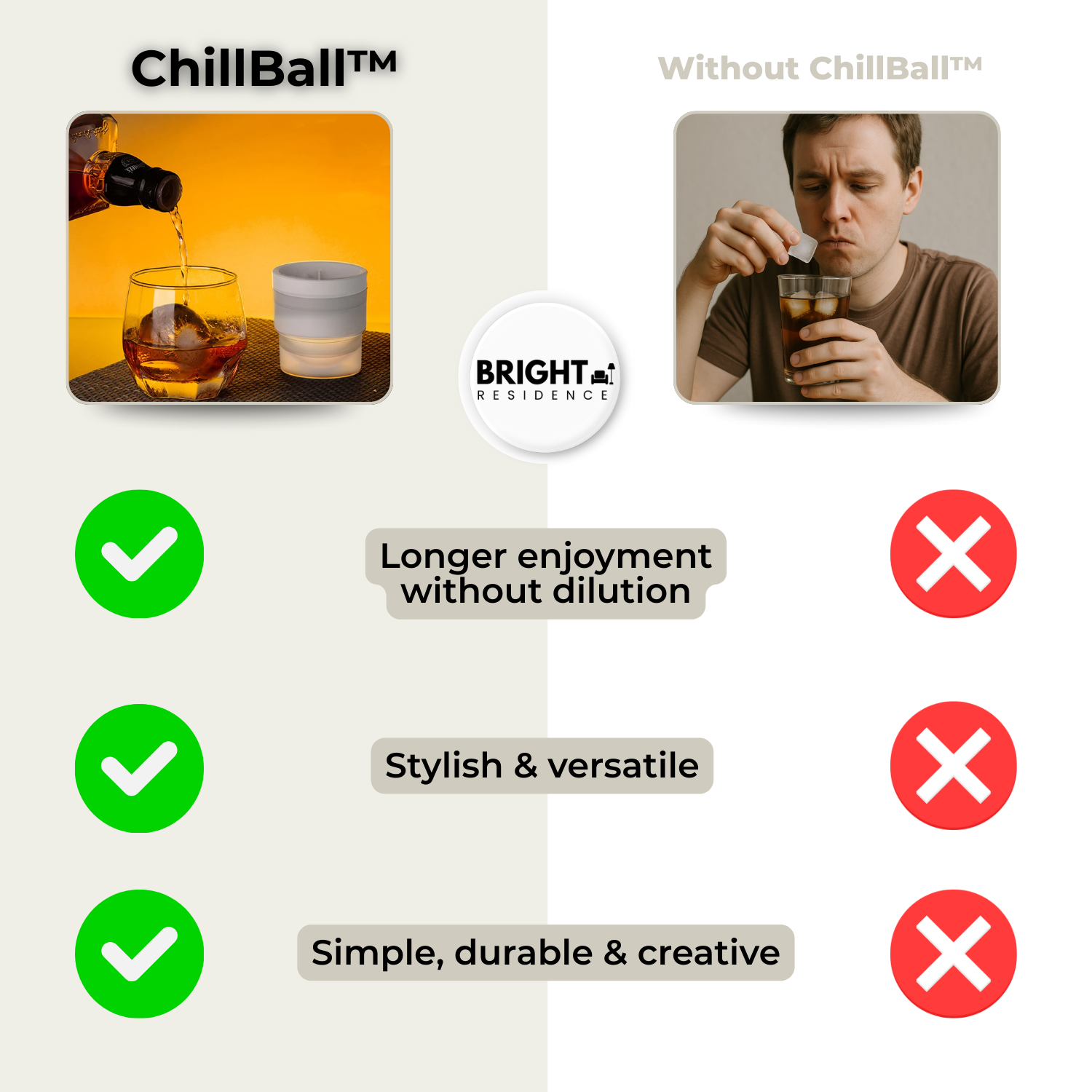 2+1 FREE | ChillBall – Keep Your Drinks Cool with Perfect Ice Balls