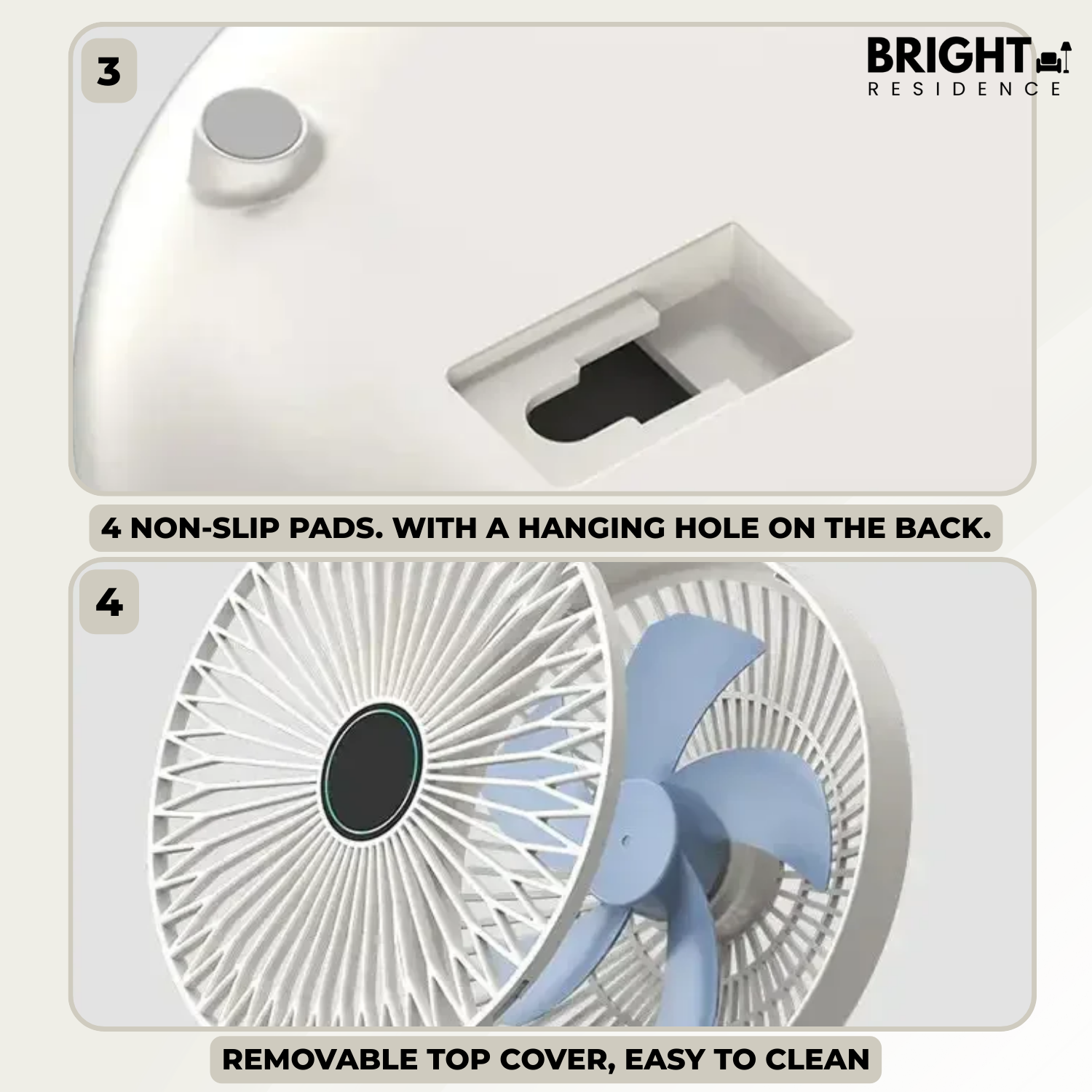 AirSwing - Foldable & Hanging Table Fan with USB & Night Light