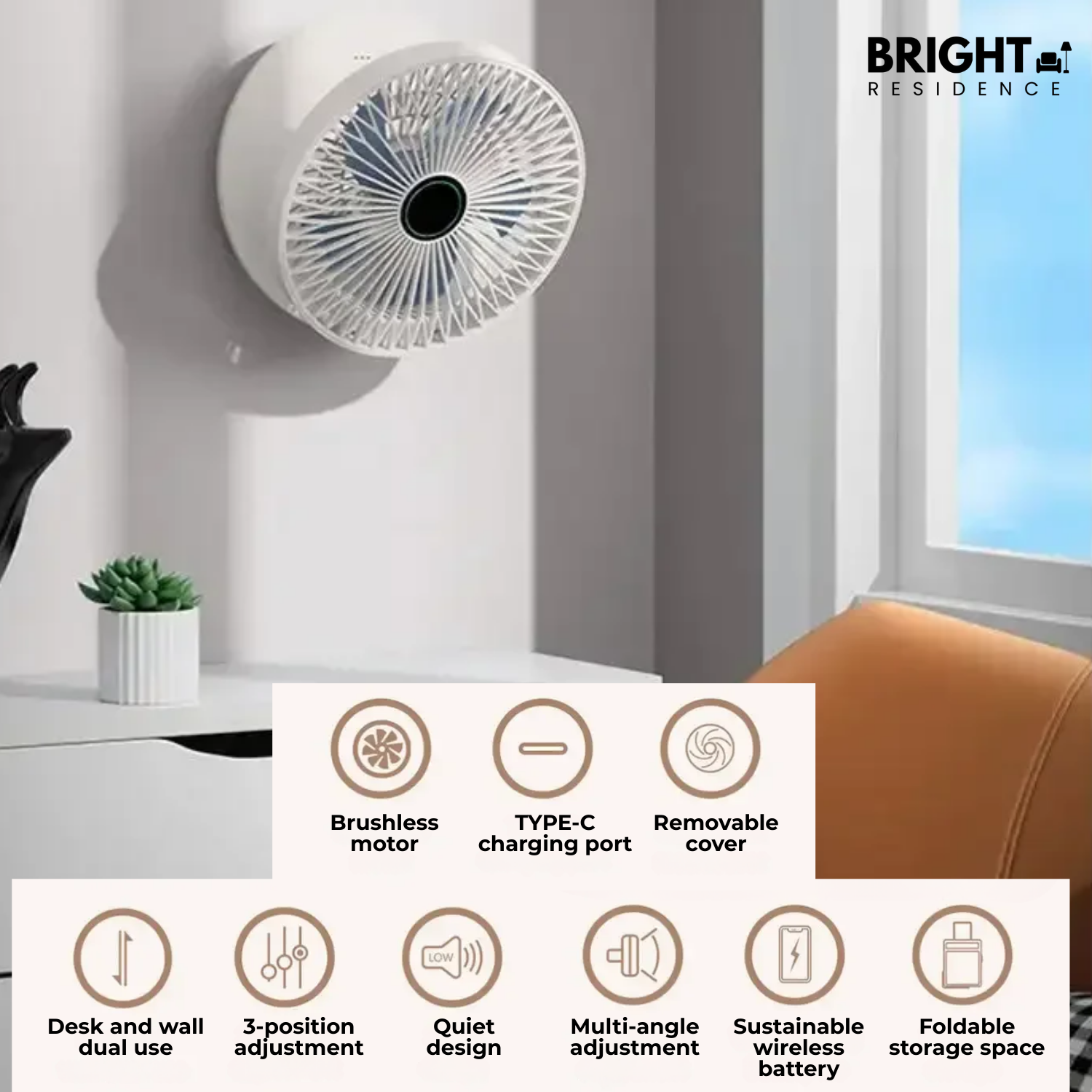 AirSwing - Foldable & Hanging Table Fan with USB & Night Light