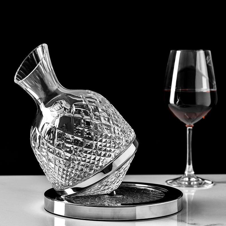 LuxeDecant™ - 360° rotating crystal hand-blown wine decanter