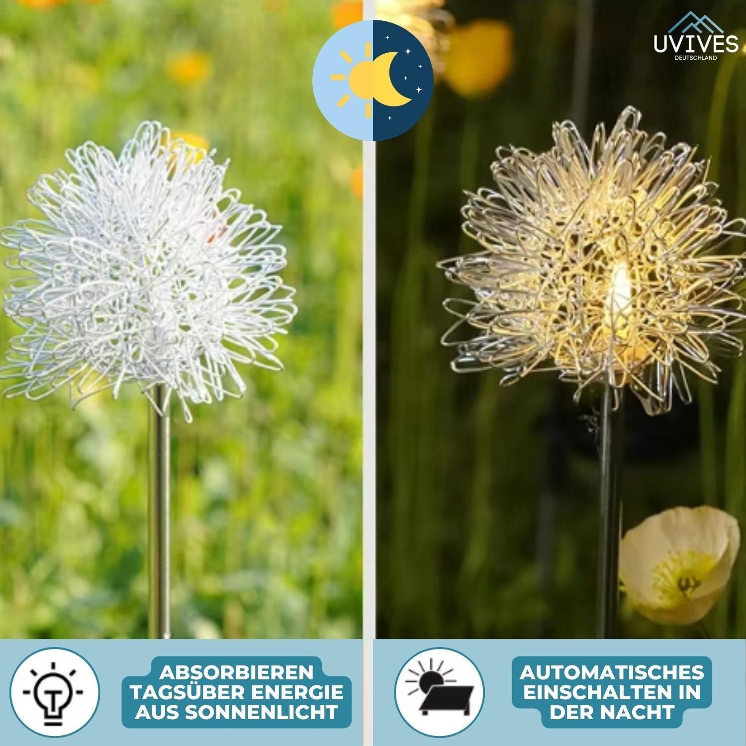 DandeLight™ - Waterproof solar garden light in dandelion design