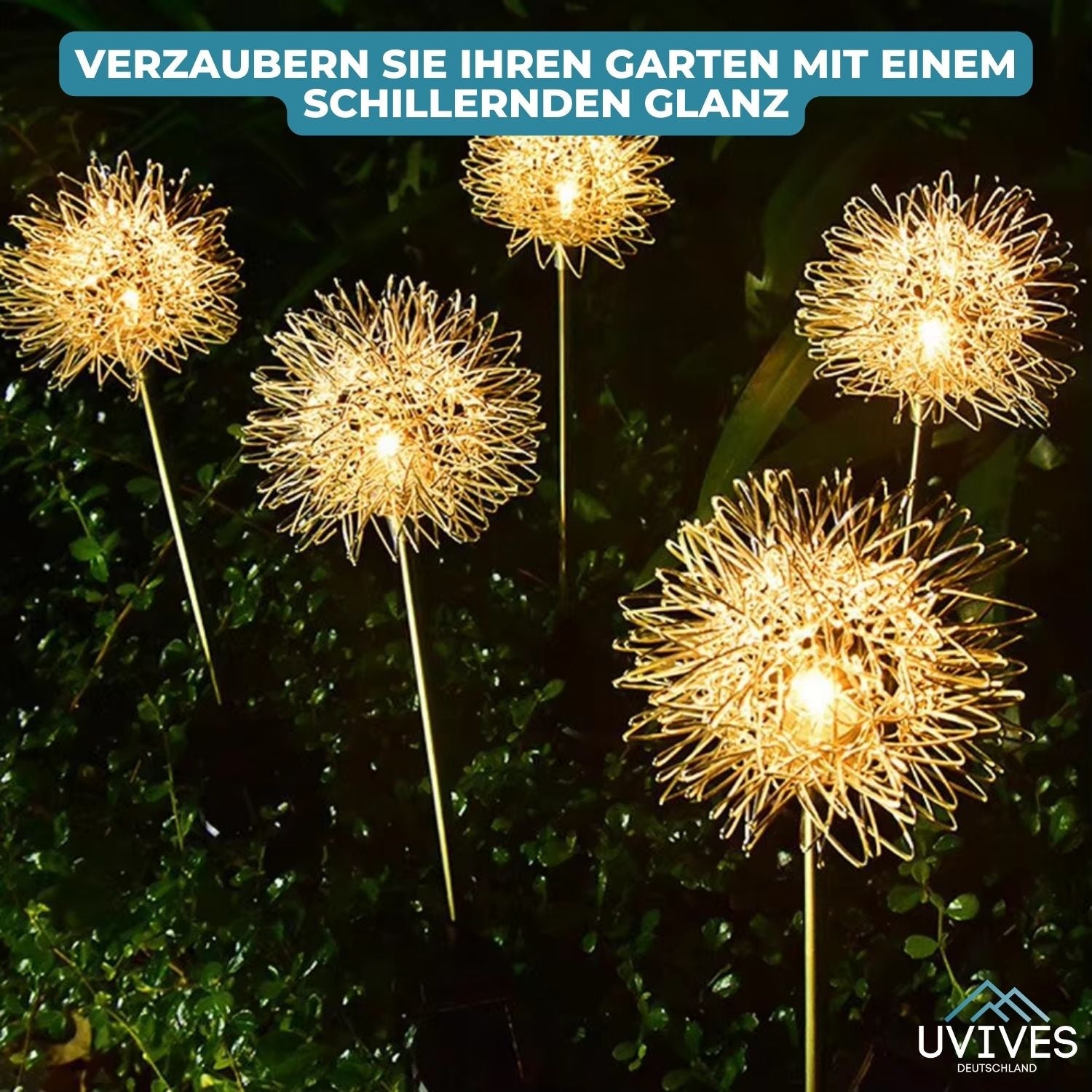 DandeLight™ - Waterproof solar garden light in dandelion design