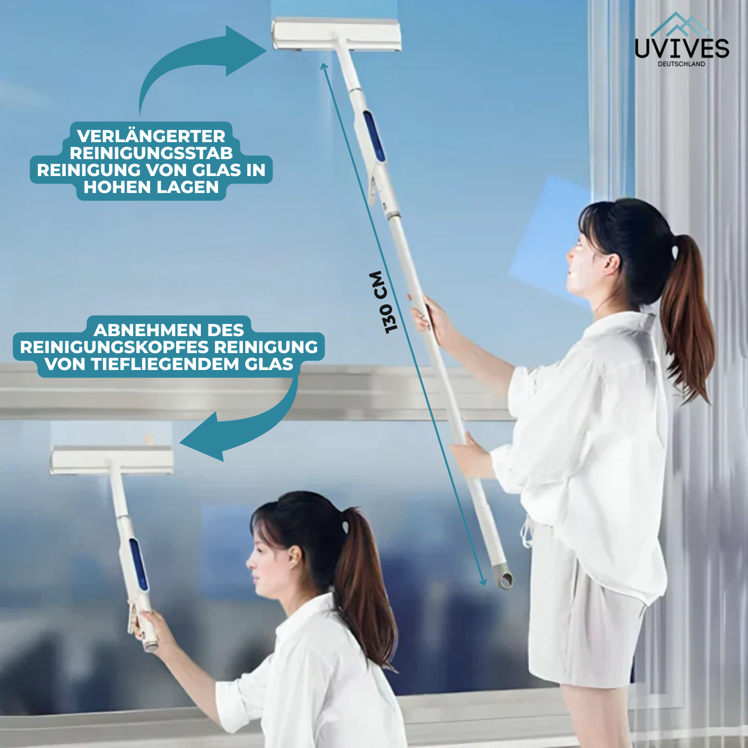 ShineSweep – The Ultimate Window Cleaner – Dual Blade, Spray & Reach