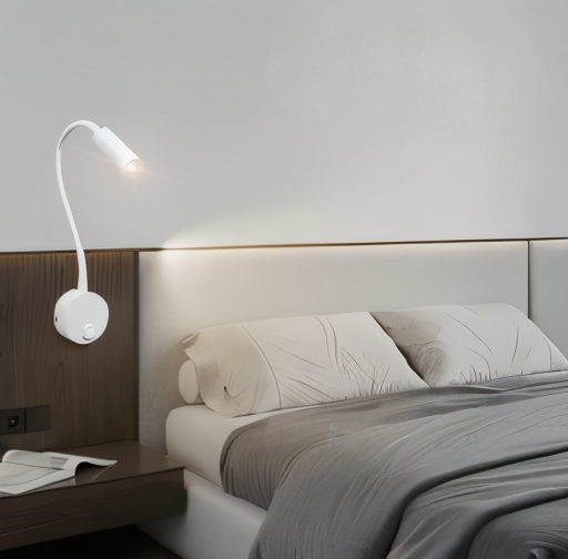 FlexiGlow – Customizable LED Bedside Lamp with Gooseneck Flexibility