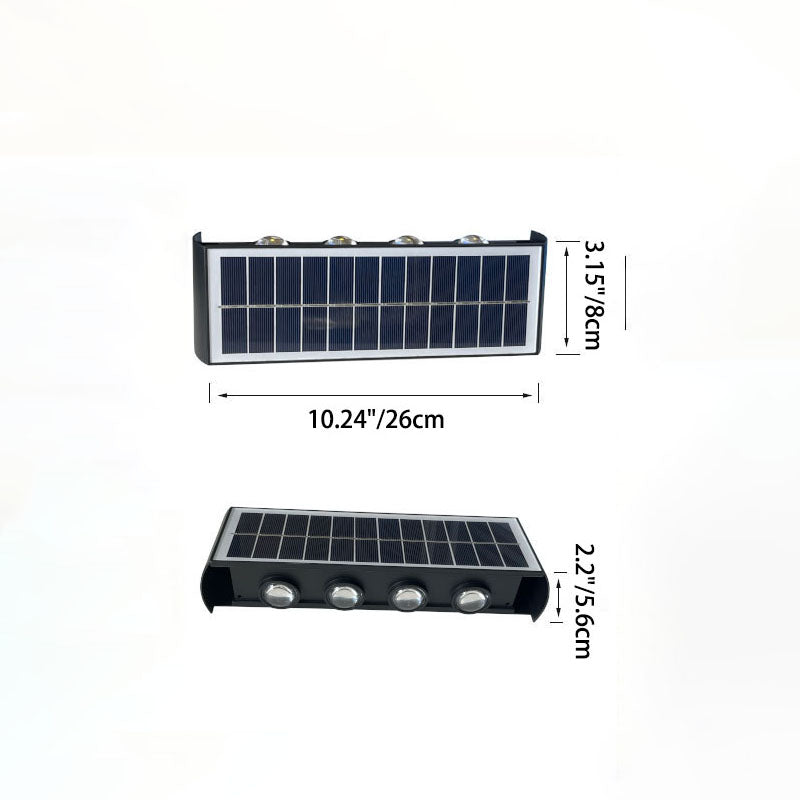 Outdoor Solar Wall Light | Rectangular Sleek Design | Solar LED, Water ...