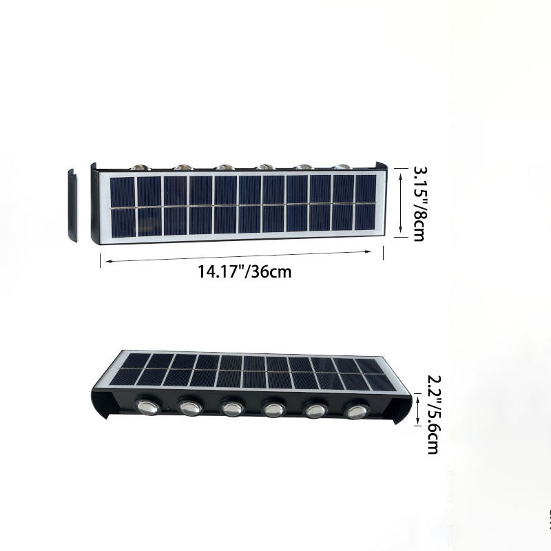 Outdoor Solar Wall Light | Rectangular Sleek Design | Solar LED, Water ...