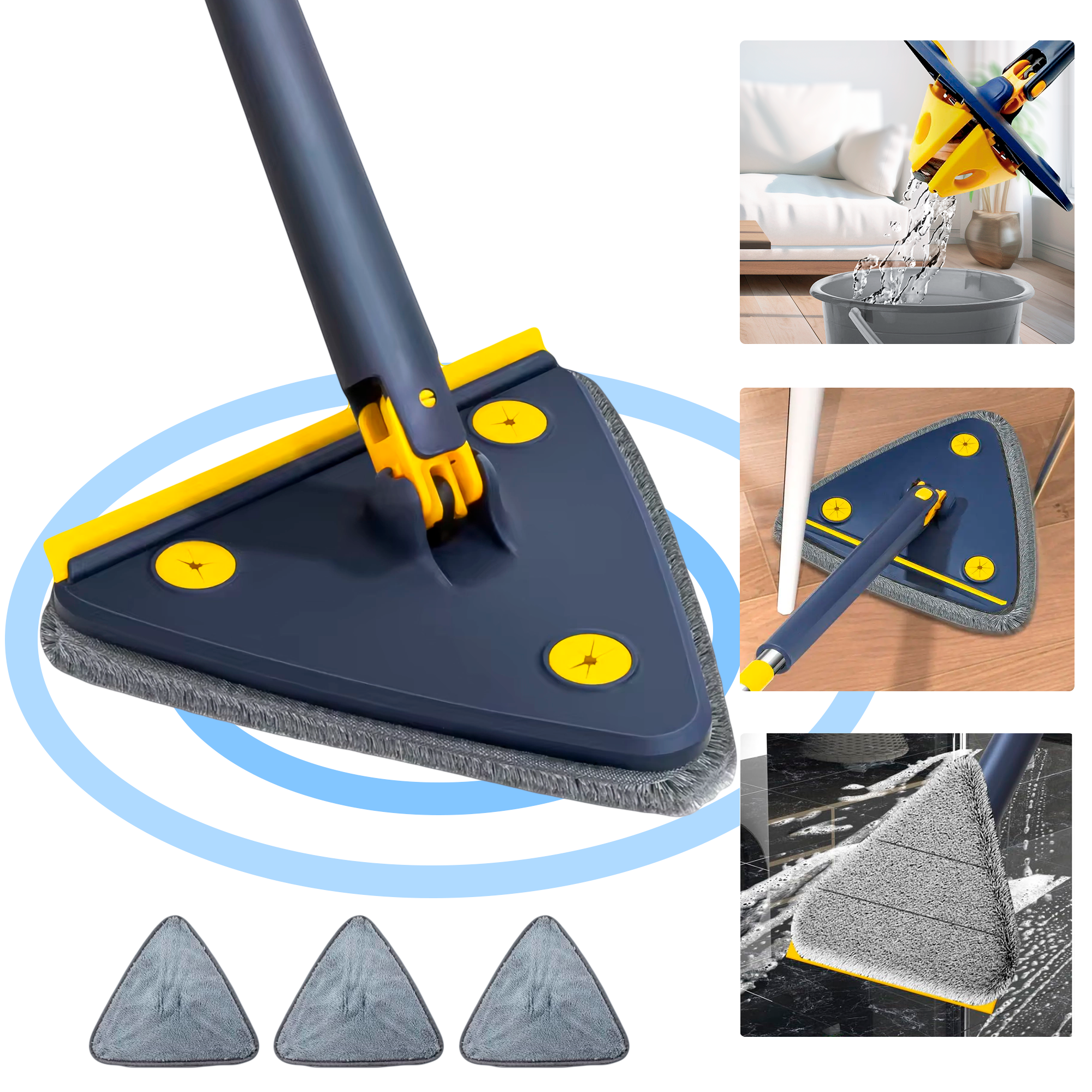 TriMop - Triangular mop with self-cleaning function