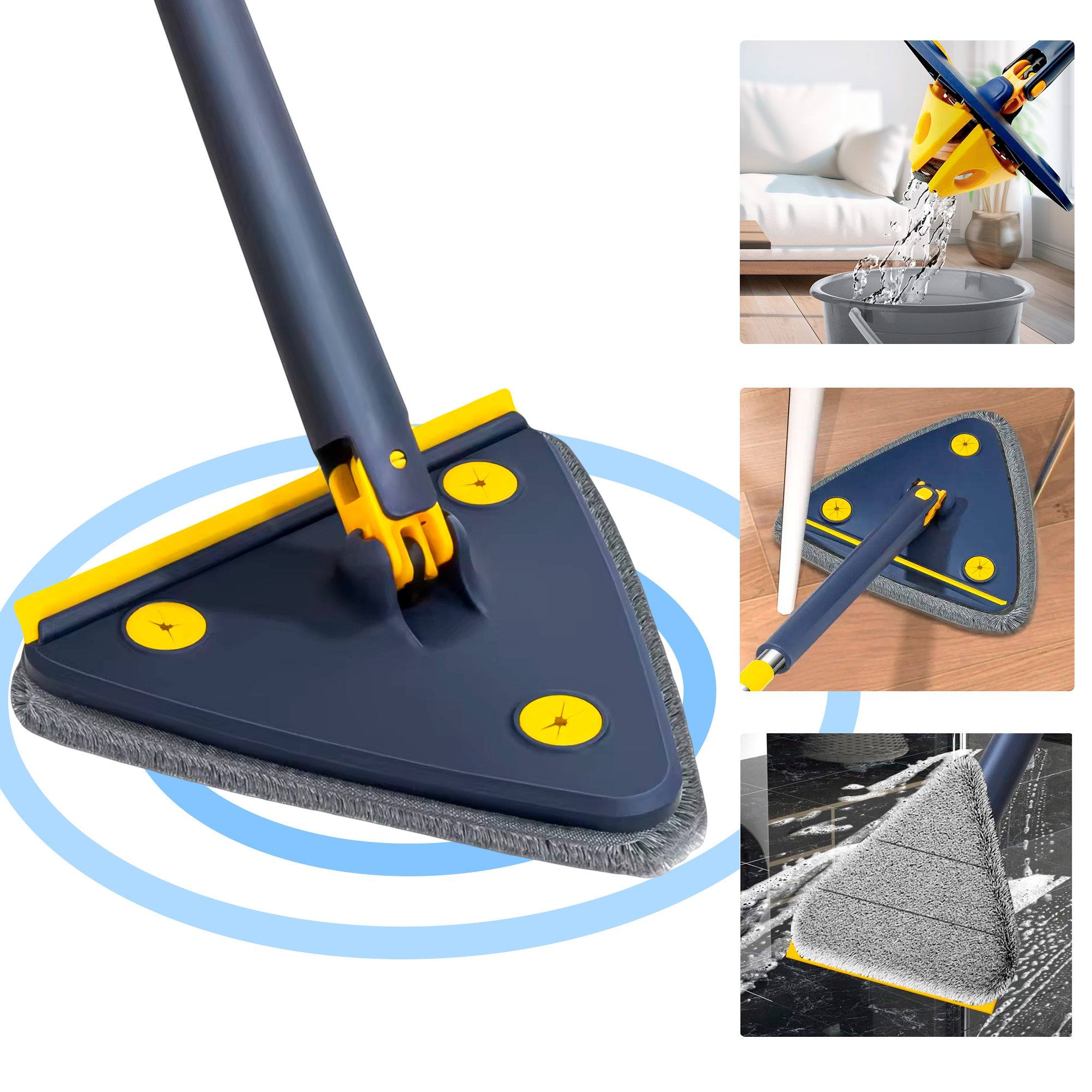 TriMop - Triangular mop with self-cleaning function