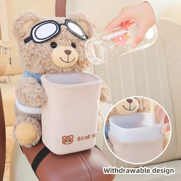 TidyBear – Adorable Car Organizer & Tissue Dispenser for a Neat Ride