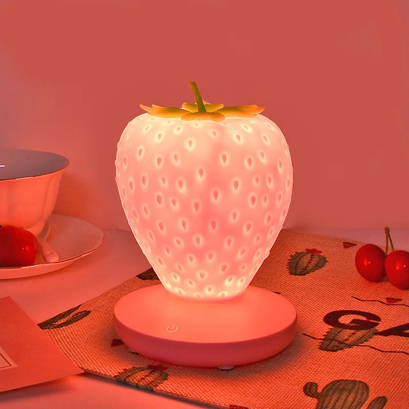 StrawGlow – Charming LED Strawberry Lamp for Cozy Ambience