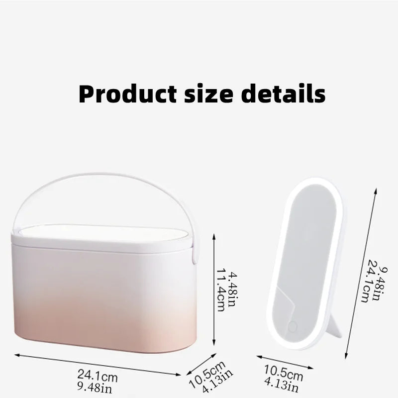GlamBox – The Makeup Mirror with LED Lighting for On-the-Go Beauty