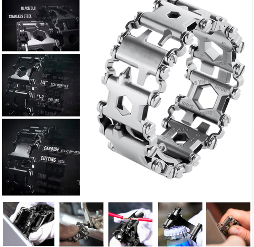 TactiBand - 29-in-1 multi-tool wristband for adventure & everyday use