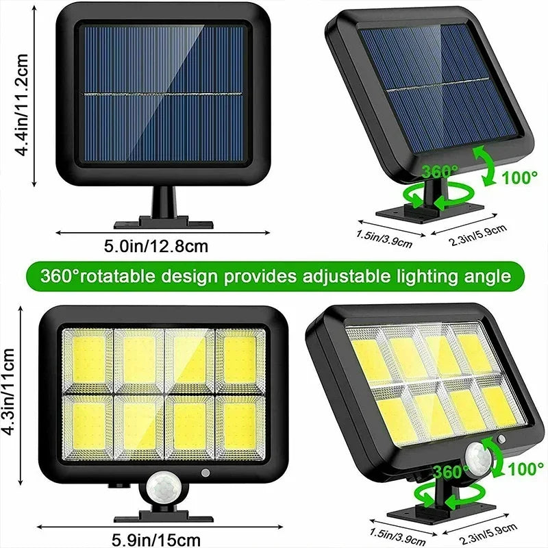 Solar Motion Light | 100 COB LED Brightness | Motion Sensor & Multiple ...