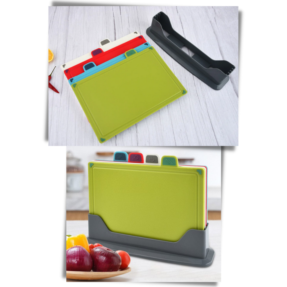 SliceHaven – 4 Cutting Boards for Every Ingredient, Compactly Stored!