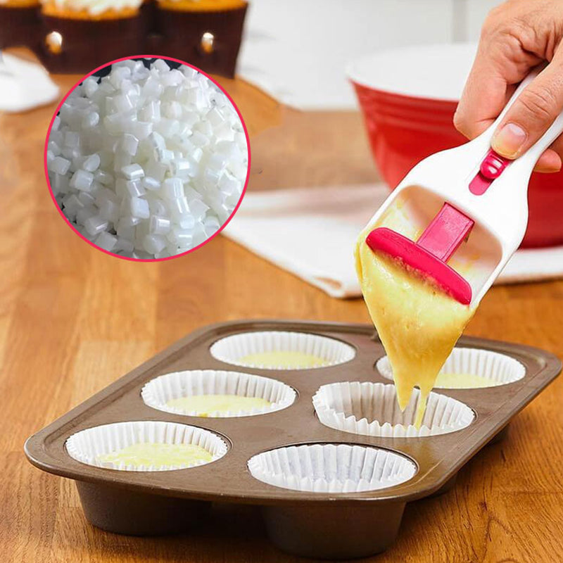 BakeScoop - Non-stick coated cake dispenser spoon