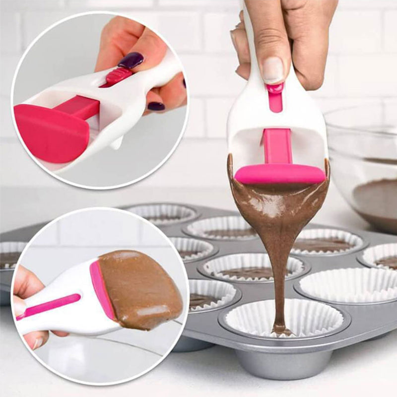 BakeScoop - Non-stick coated cake dispenser spoon