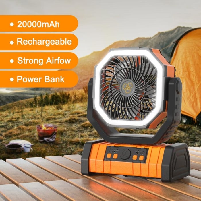 BreezeCamp – The Ultimate 3-in-1 Fan, Light & Power Bank for Outdoor Adventures