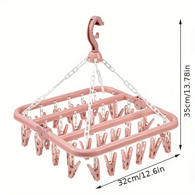 DryClip - Folding clothes horse with 32 clips