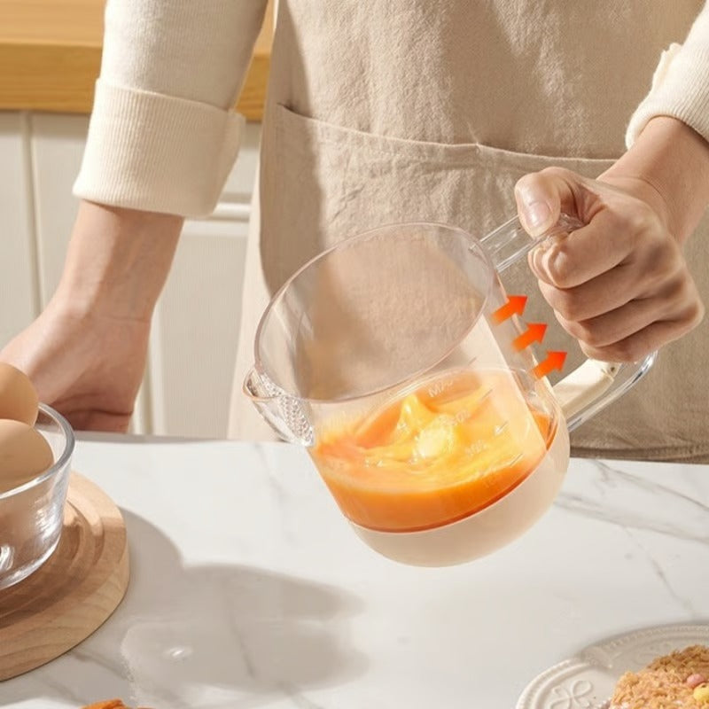 MixMaster Cup – Effortless Mixing, Measuring, and Filtering in One!