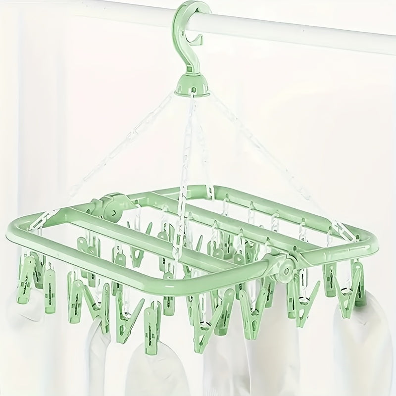 DryClip - Folding clothes horse with 32 clips