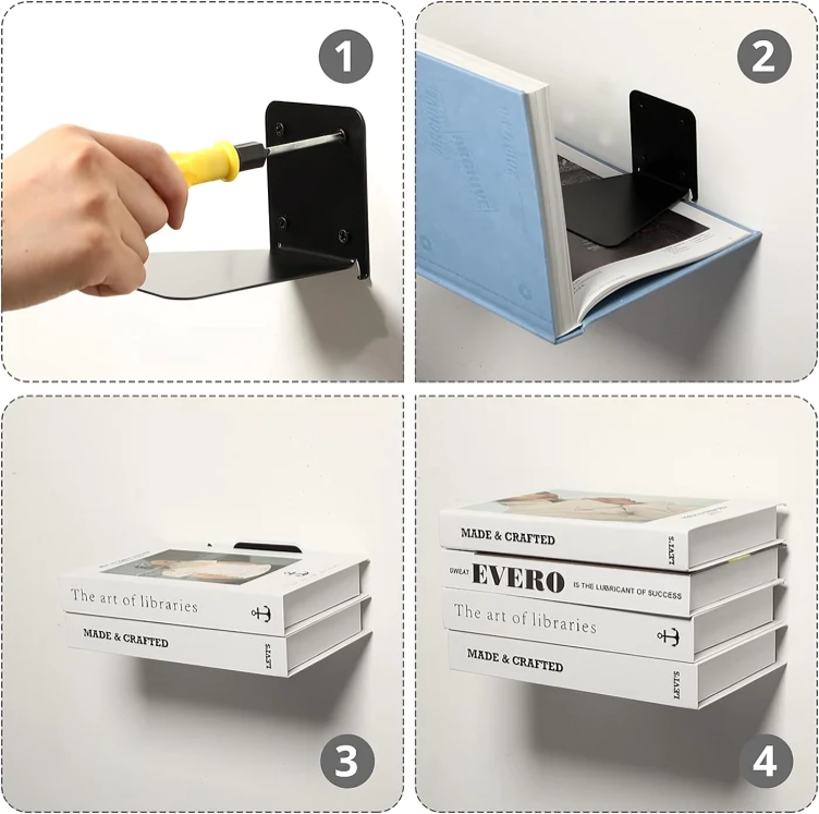 1+1 FREE | FloatyBooks™ - Invisible floating bookshelves