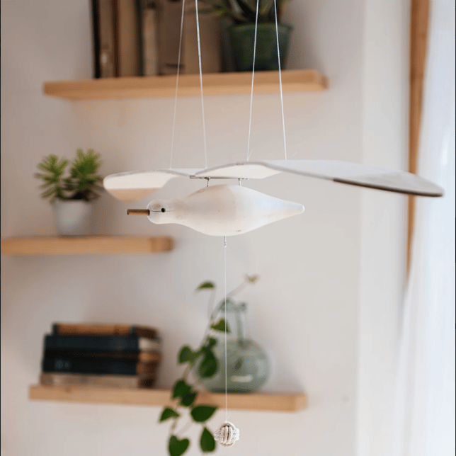 SkyGull™ - Hand-carved seagull with fluttering wings