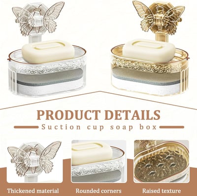 ButterFloat - Stylish butterfly soap dish for bathroom & kitchen
