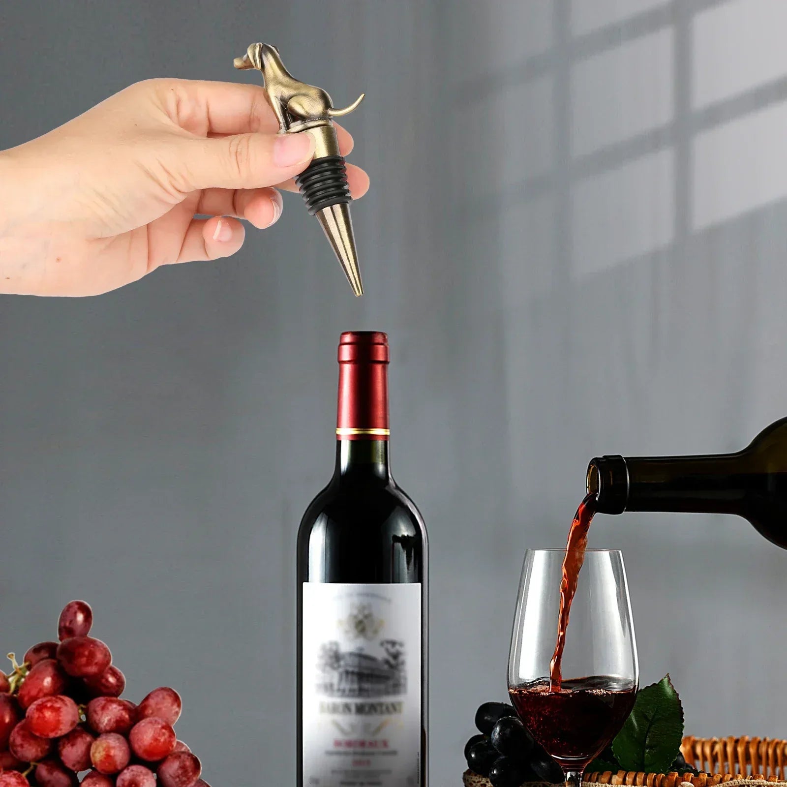 WinePup - Playful Dog-Shaped Wine Stopper, Keep Your Wine Fresh & Fun
