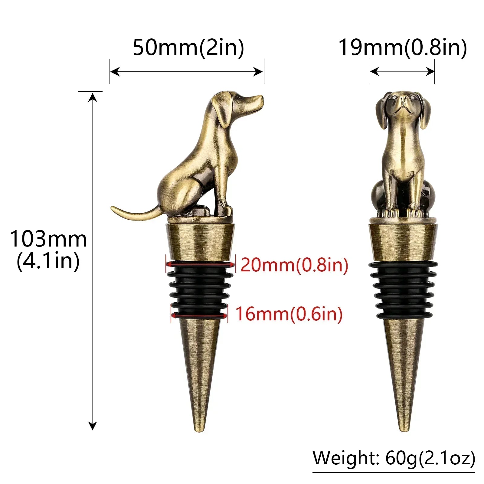 WinePup - Playful Dog-Shaped Wine Stopper, Keep Your Wine Fresh & Fun