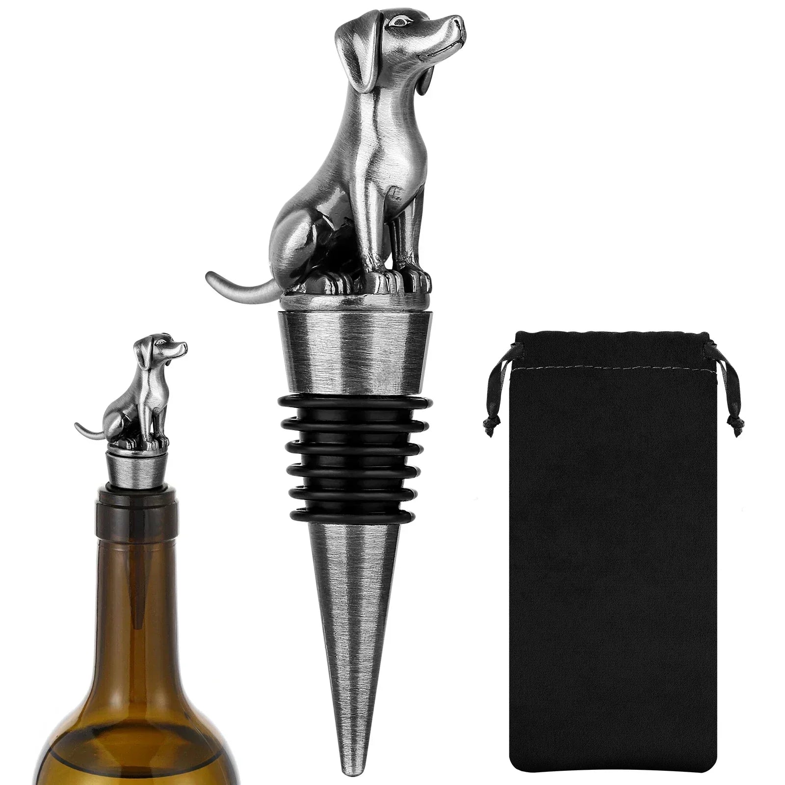 WinePup - Playful Dog-Shaped Wine Stopper, Keep Your Wine Fresh & Fun