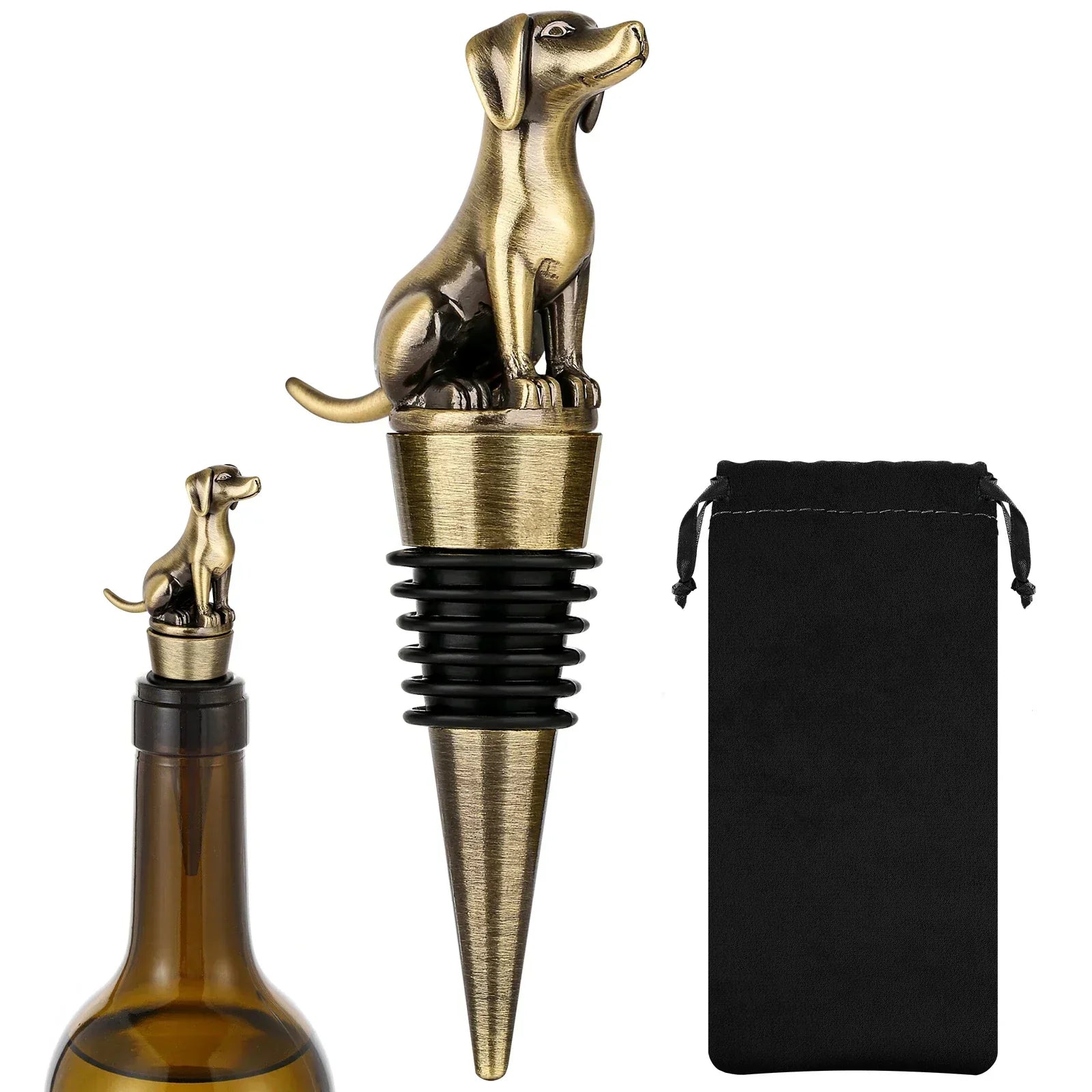 WinePup - Playful Dog-Shaped Wine Stopper, Keep Your Wine Fresh & Fun